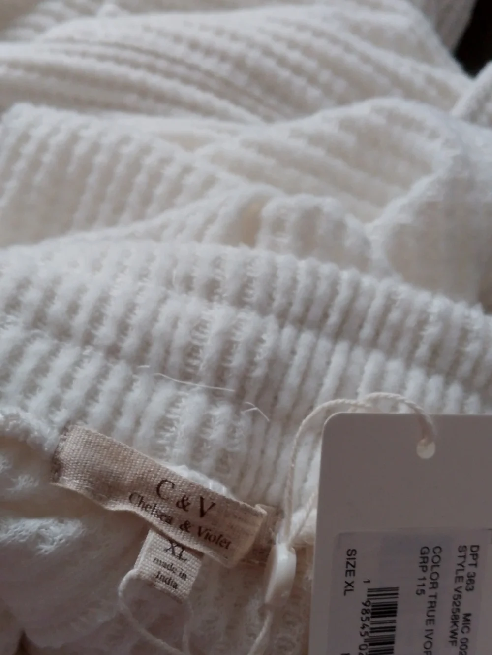 Atleasue Ivory XL Relaxed Cargo Waffle Knit Resort Travel Weekend Joggers New - Picture 4 of 6